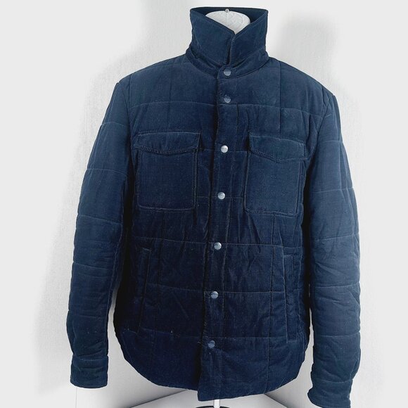 Zara Men's Black Mock Neck Suede Front Snap Winter Puffer Jacket Size XL - Picture 2 of 13